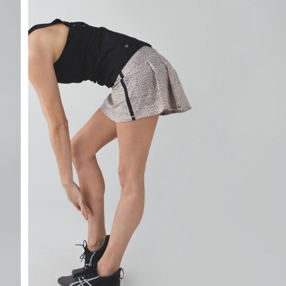 Lululemon Pace Rival Skirt II Dottie Dash Grain Black / Black Size 8 - Picture 3 of 8